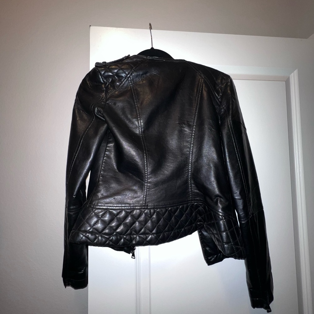Quilted faux leather jacket from Express